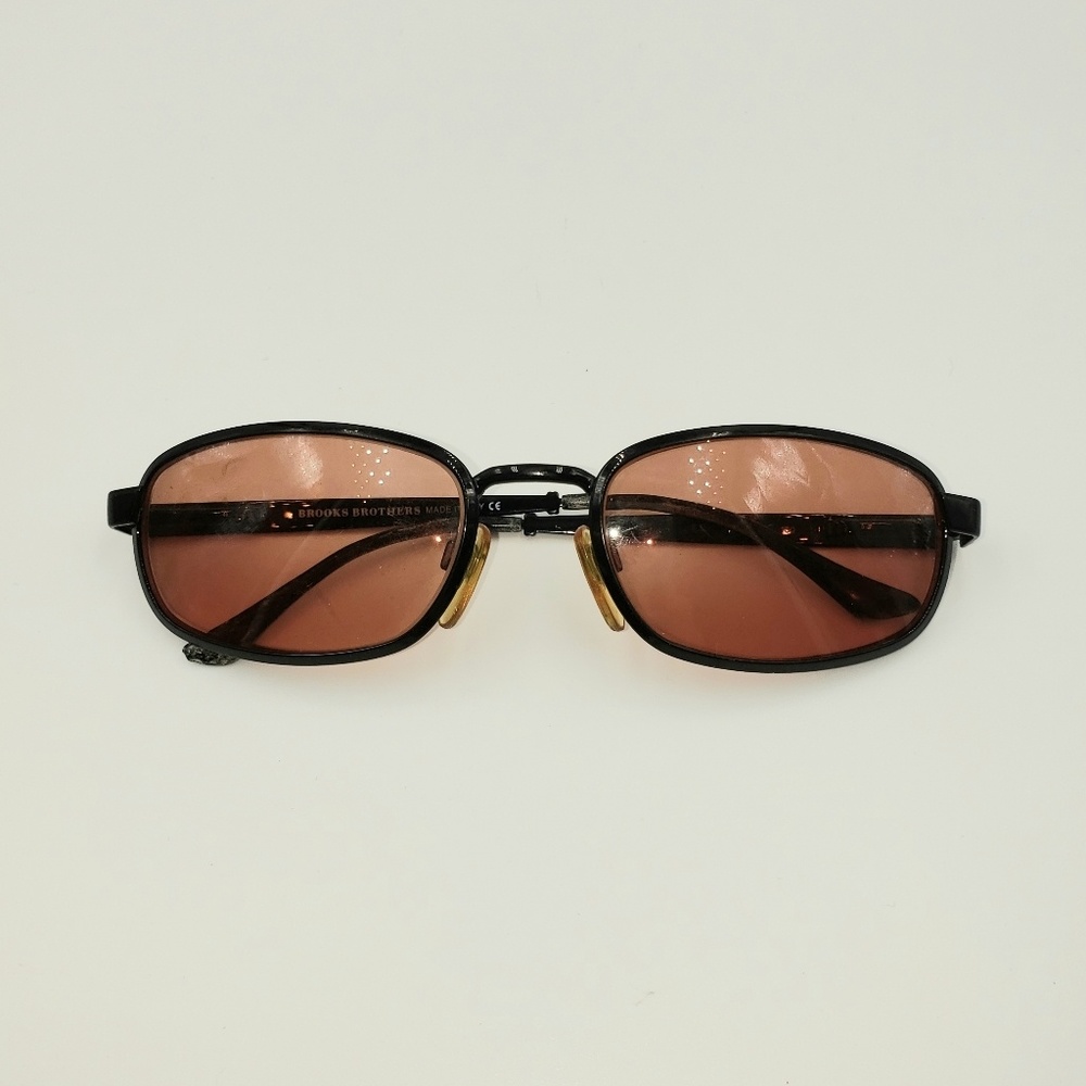 Vintage Brooks Brothers Black Rectangle Sunglasses